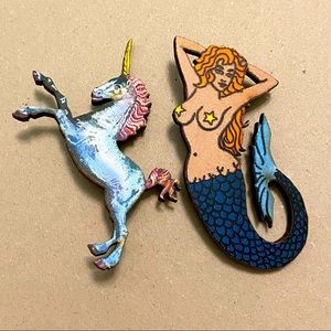 ✨ 3 FOR $20 - Handmade Mermaid and Unicorn Pins